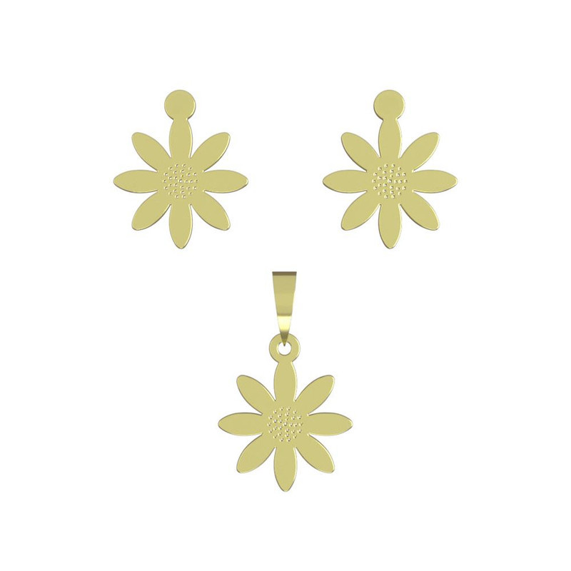 نیم ست طلا 18 عیار زنانه مدوپد مدل خورشید کد NA11105