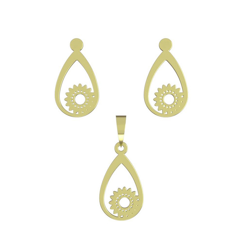 نیم ست طلا 18 عیار زنانه مدوپد مدل گل کد NA11106 نیم ست طلا 18 عیار زنانه مدوپد مدل گل کد NA11106