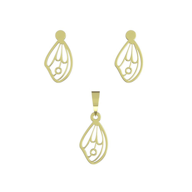 نیم ست طلا 18 عیار زنانه مدوپد مدل بال پروانه کد NA11111