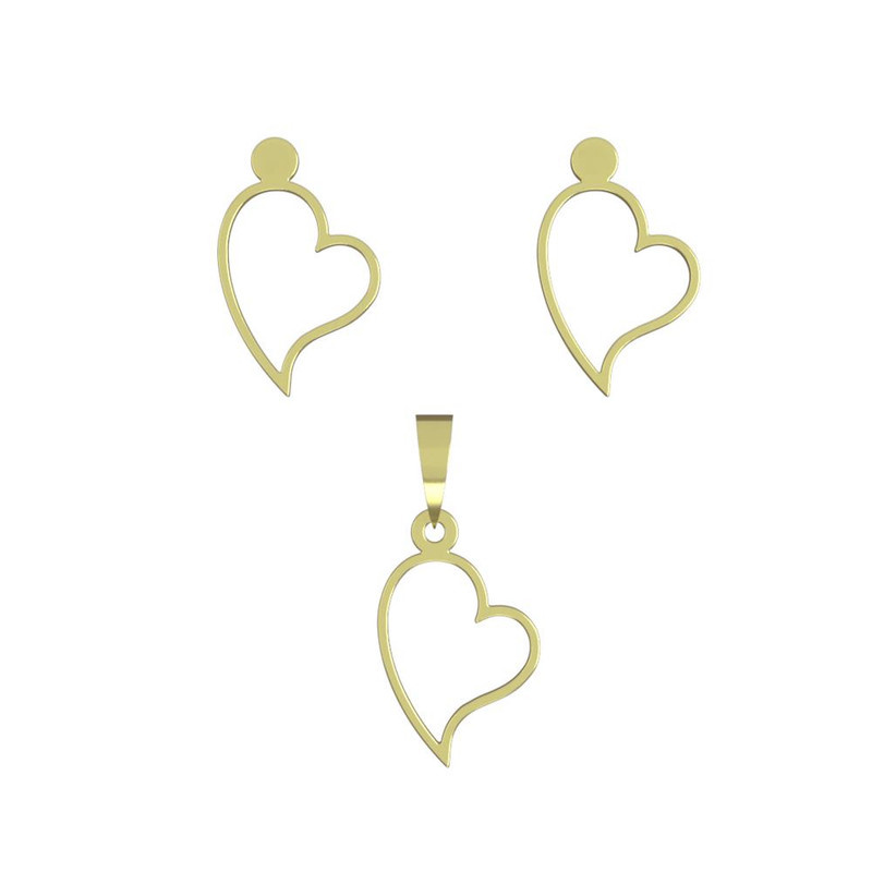 نیم ست طلا 18 عیار زنانه مدوپد مدل قلب کد NA11114