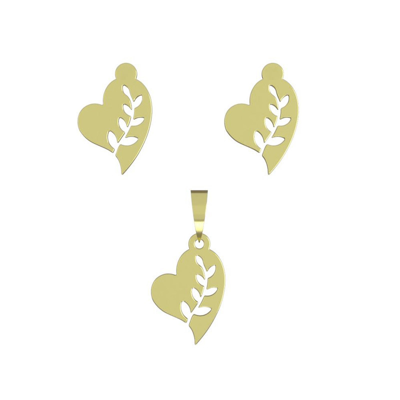 نیم ست طلا 18 عیار زنانه مدوپد مدل قلب کد NA11117