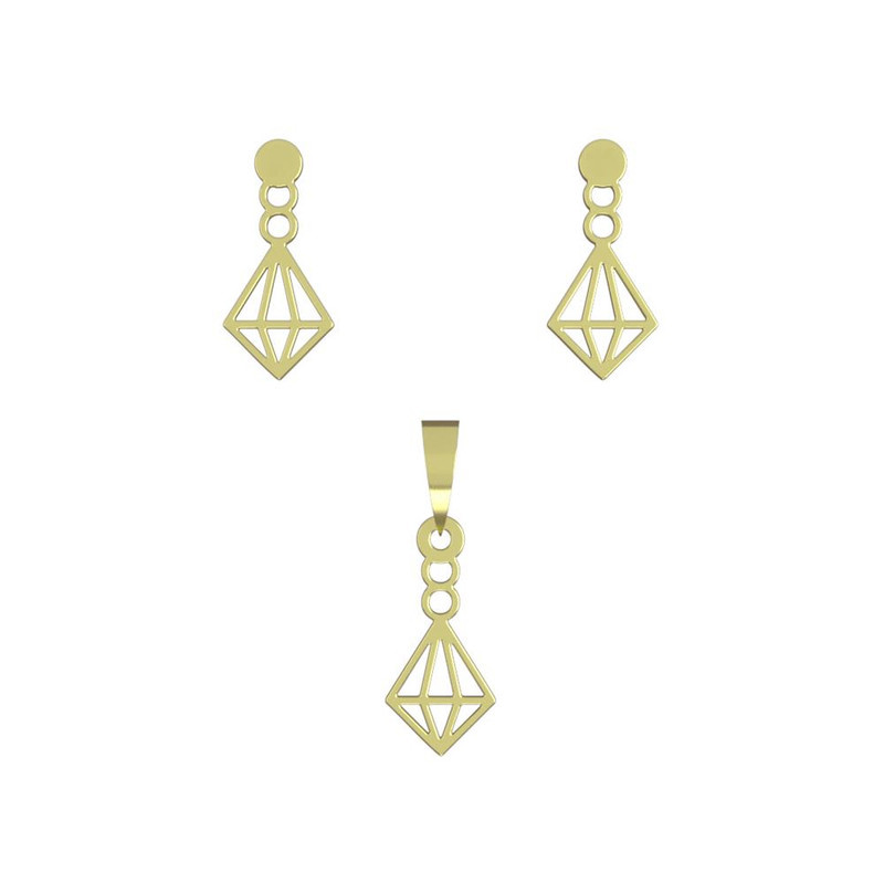 نیم ست طلا 18 عیار زنانه مدوپد مدل الماس کد NA11124