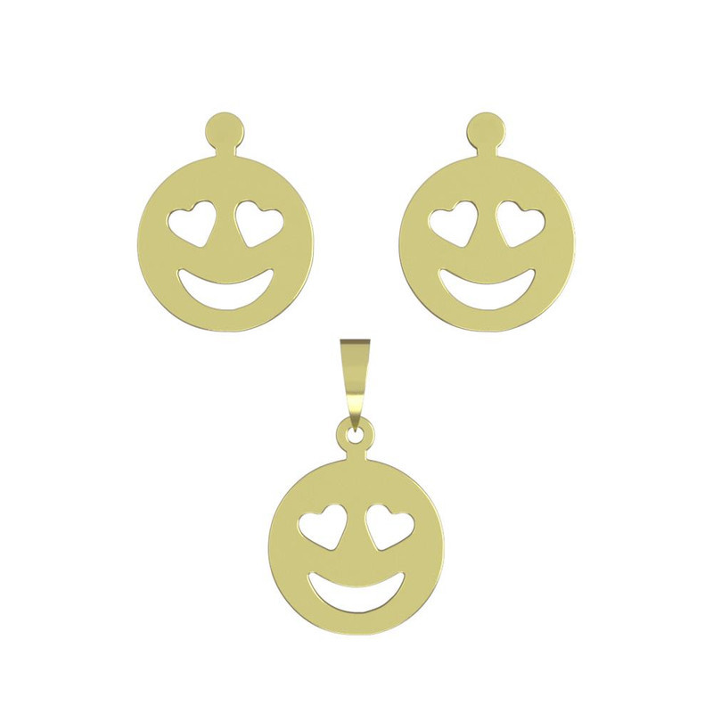 نیم ست طلا 18 عیار زنانه مدوپد مدل ایموجی کد NA11131