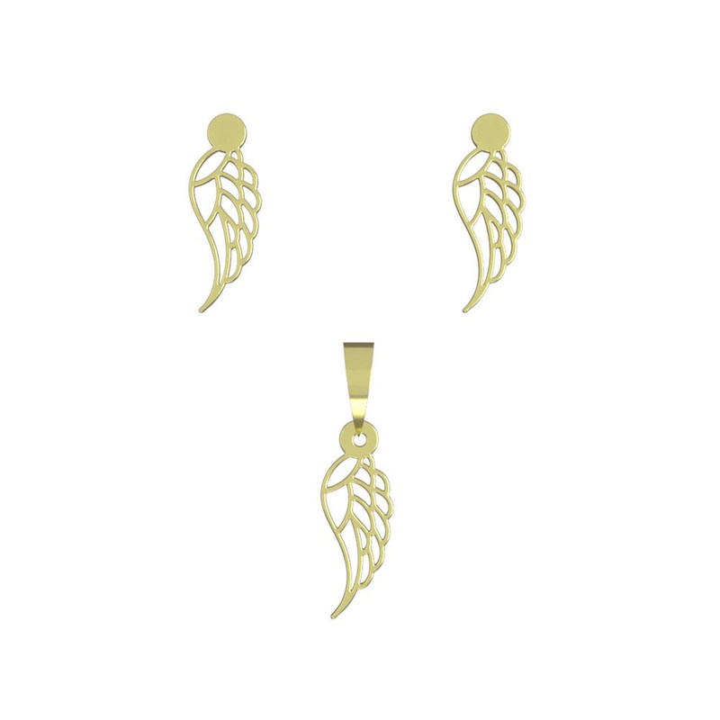 نیم ست طلا 18 عیار زنانه مدوپد مدل هندسی کد NA11134