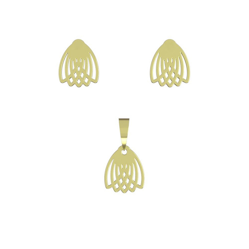 نیم ست طلا 18 عیار زنانه مدوپد مدل هندسی کد NA11140