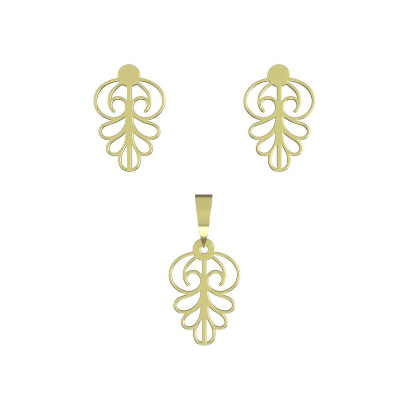 نیم ست طلا 18 عیار زنانه مدوپد مدل هندسی کد NA11147