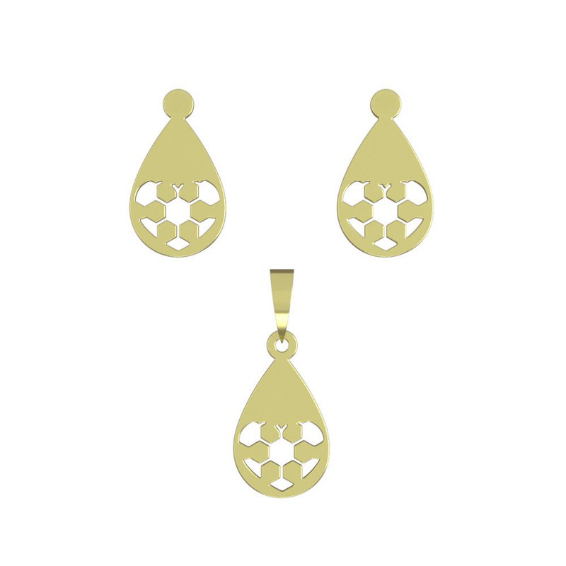 نیم ست طلا 18 عیار زنانه مدوپد مدل قلب فوتبالی کد NA11164