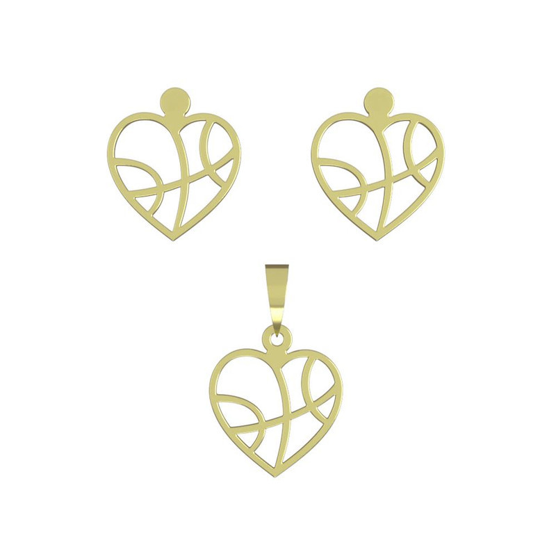 نیم ست طلا 18 عیار زنانه مدوپد مدل قلب کد NA11170