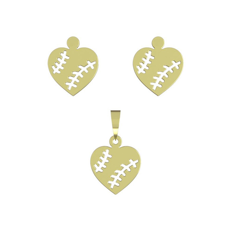 نیم ست طلا 18 عیار زنانه مدوپد مدل قلب کد NA11174