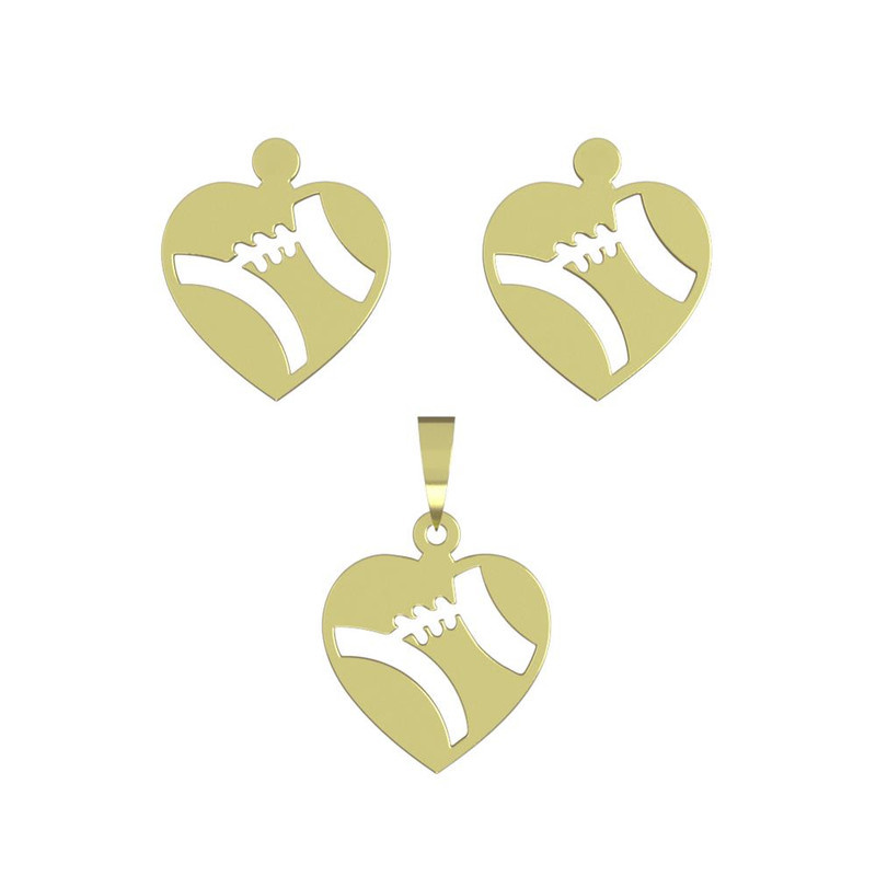 نیم ست طلا 18 عیار زنانه مدوپد مدل قلب کد NA11175