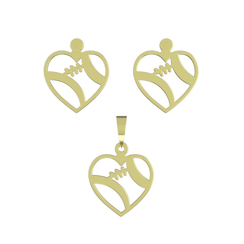 نیم ست طلا 18 عیار زنانه مدوپد مدل قلب کد NA11177