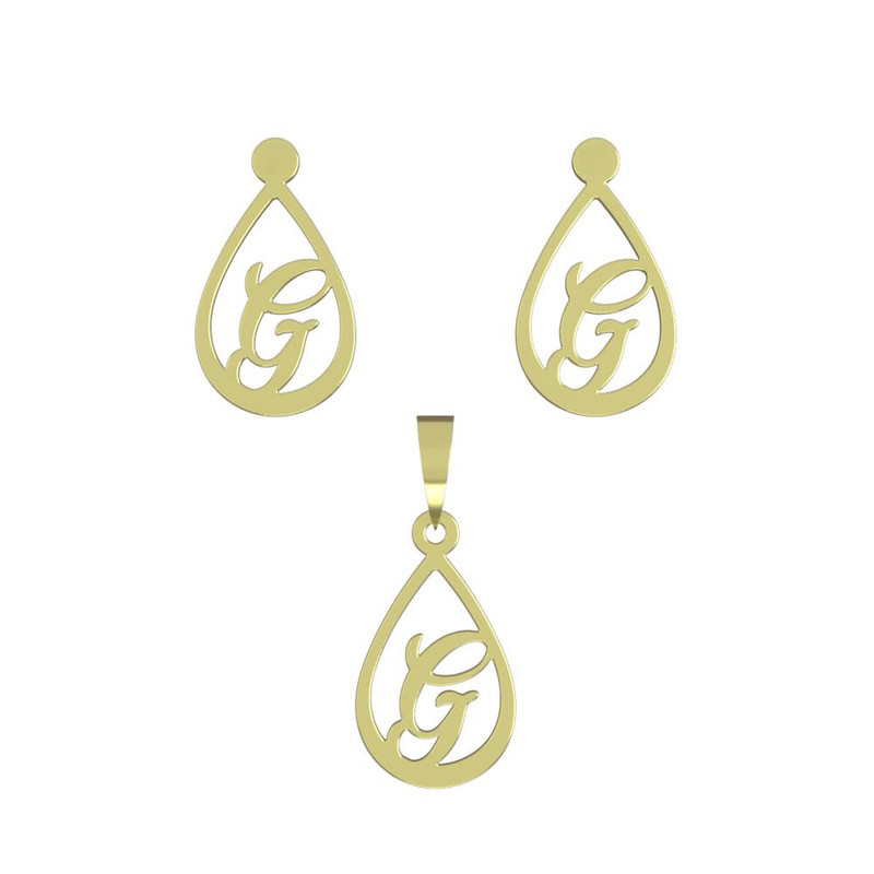 نیم ست طلا 18 عیار زنانه مدوپد مدل حرف G کد NA11185