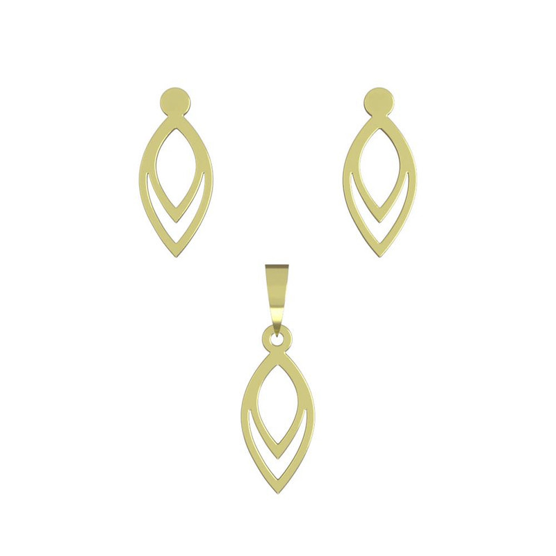 نیم ست طلا 18 عیار زنانه مدوپد مدل اشک کد NA11196