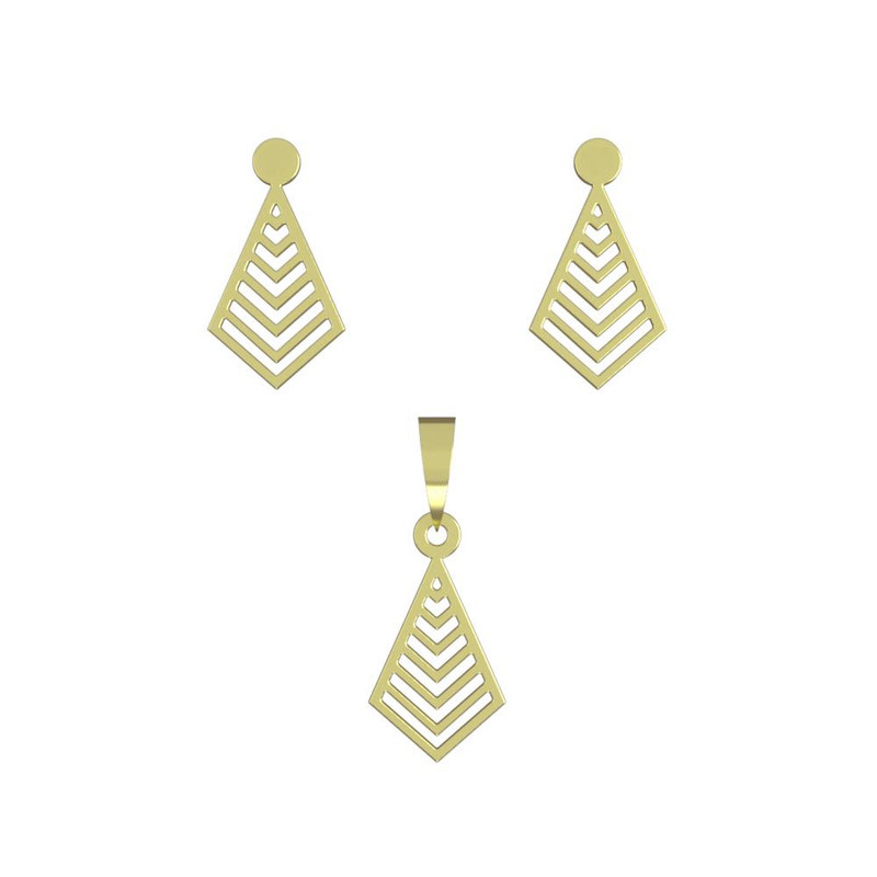 نیم ست طلا 18 عیار زنانه مدوپد مدل لوزی کد NA11204