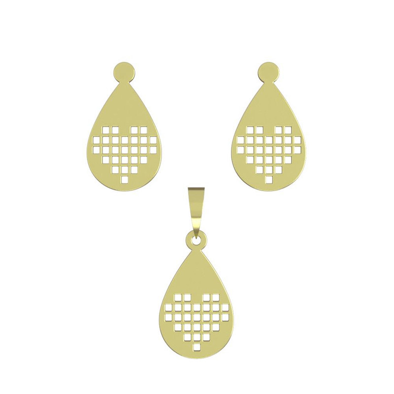 نیم ست طلا 18 عیار زنانه مدوپد مدل قلب کد NA11213