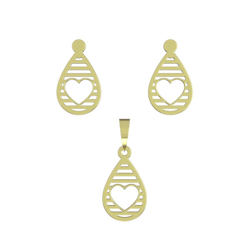 نیم ست طلا 18 عیار زنانه مدوپد مدل قلب کد NA11214