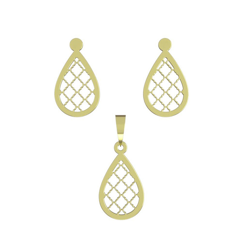 نیم ست طلا 18 عیار زنانه مدوپد مدل اشک کد NA11226