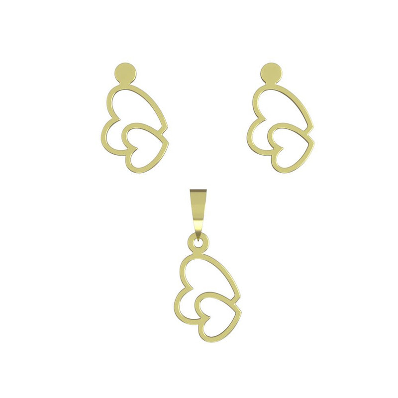 نیم ست طلا 18 عیار زنانه مدوپد مدل قلب کد NA11256