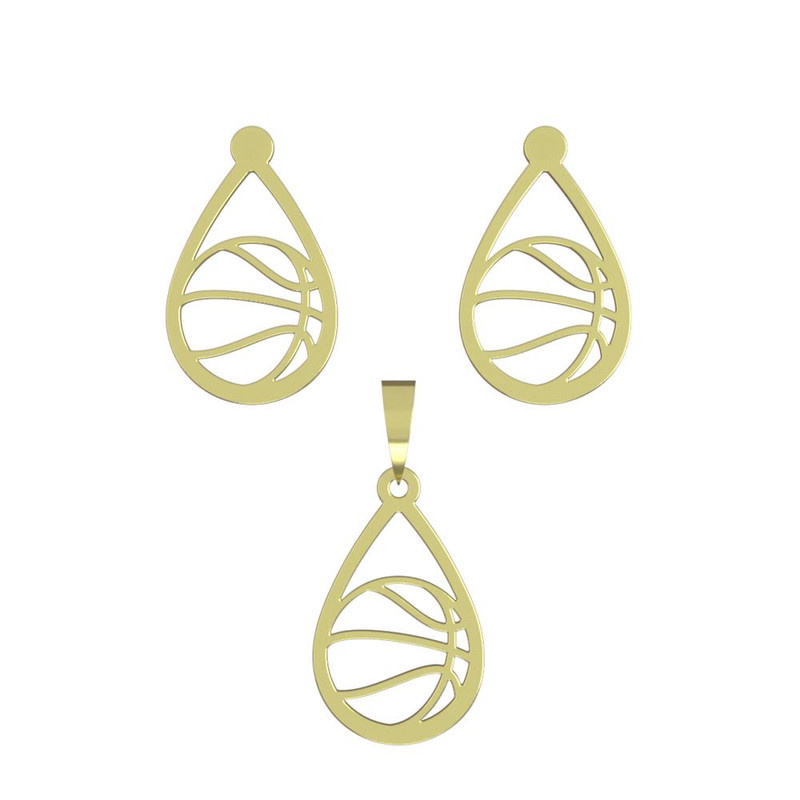 نیم ست طلا 18 عیار زنانه مدوپد مدل  بسکتبال کد NA11262