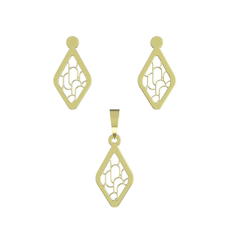 نیم ست طلا 18 عیار زنانه مدوپد مدل لوزی کد NA11273