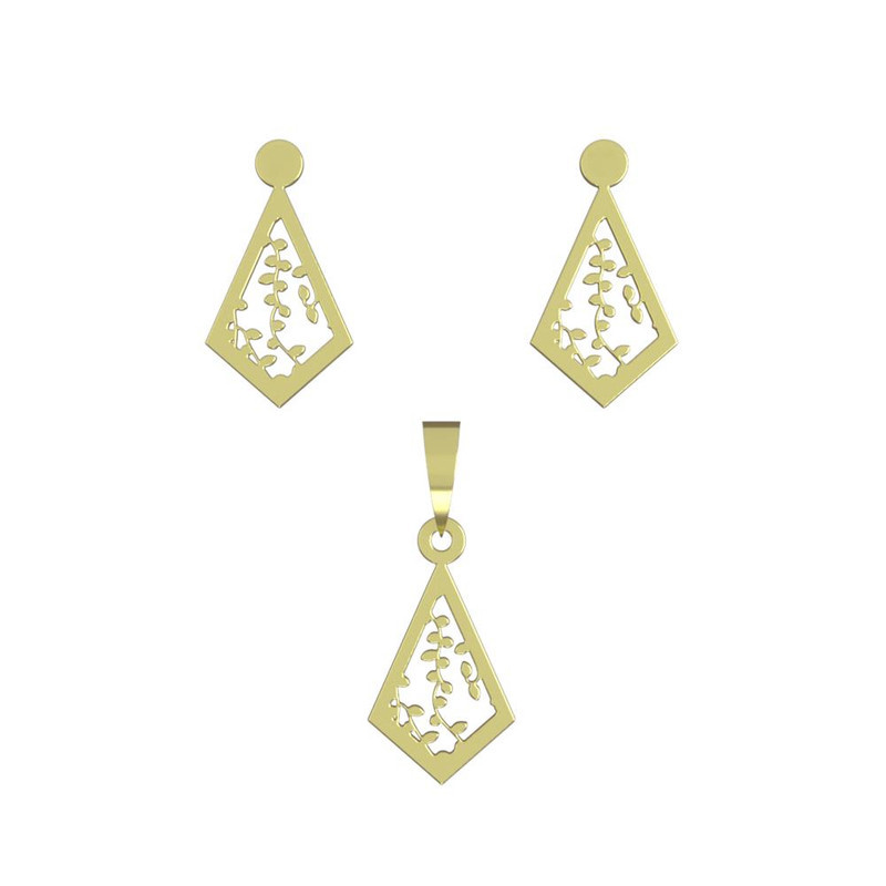 نیم ست طلا 18 عیار زنانه مدوپد مدل لوزی کد NA11275