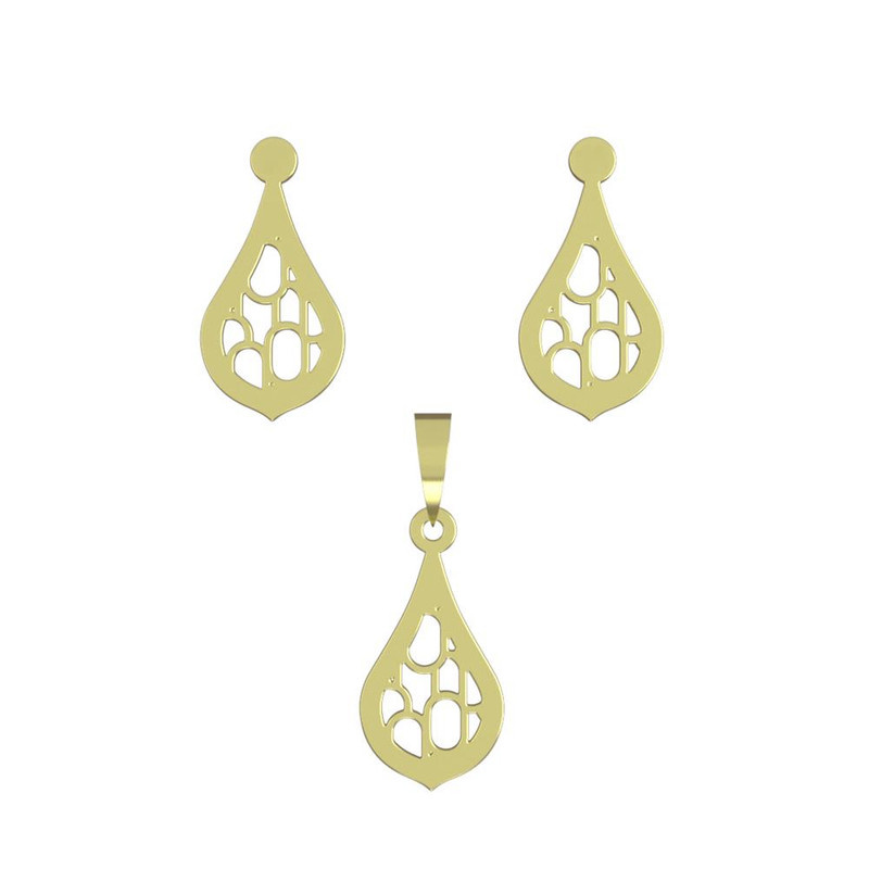 نیم ست طلا 18 عیار زنانه مدوپد مدل اشک کد NA11310