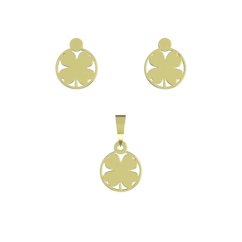 نیم ست طلا 18 عیار زنانه مدوپد مدل برگ کد NA11326