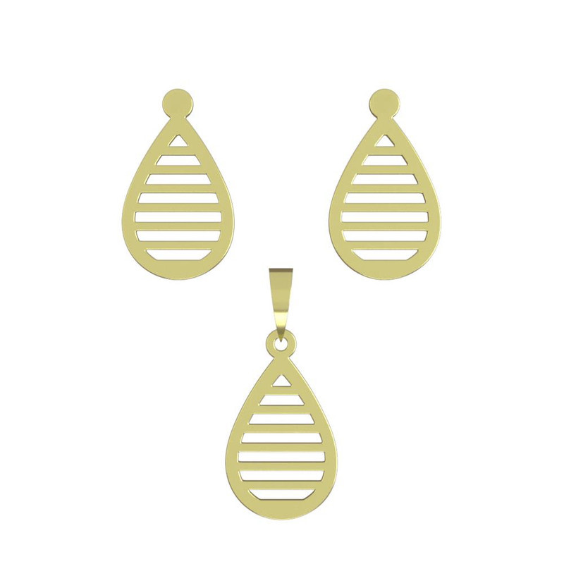 نیم ست طلا 18 عیار زنانه مدوپد مدل اشک کد NA11330