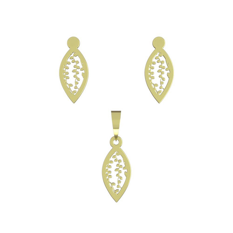 نیم ست طلا 18 عیار زنانه مدوپد مدل اشک کد NA11332