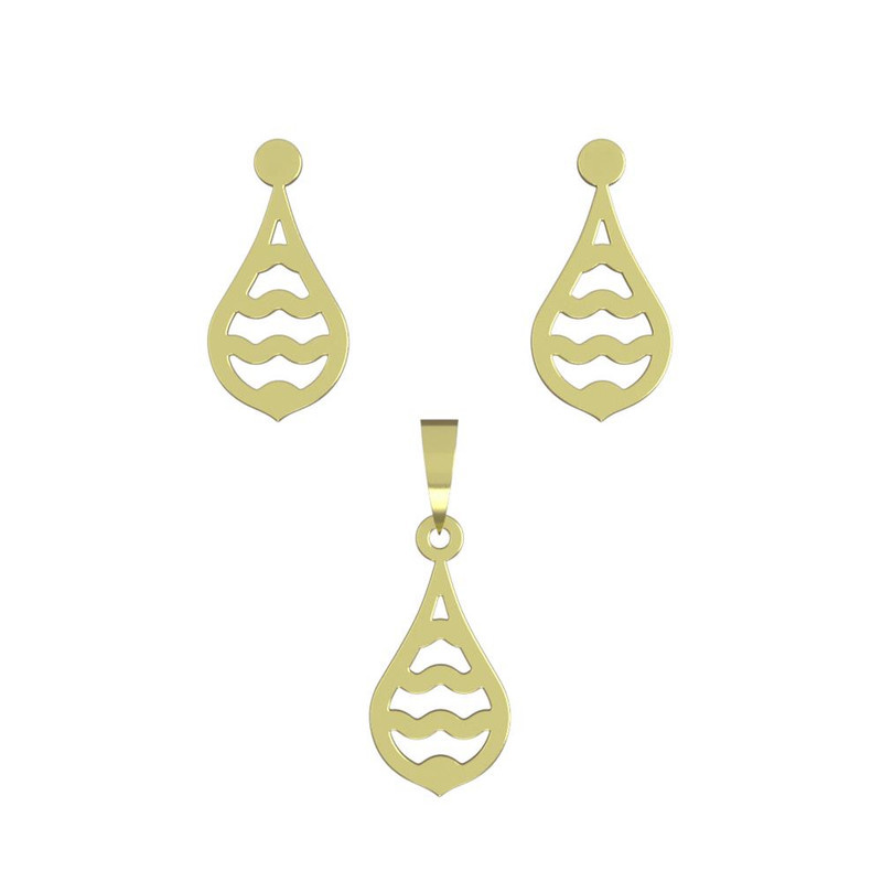 نیم ست طلا 18 عیار زنانه مدوپد مدل اشک کد NA11334