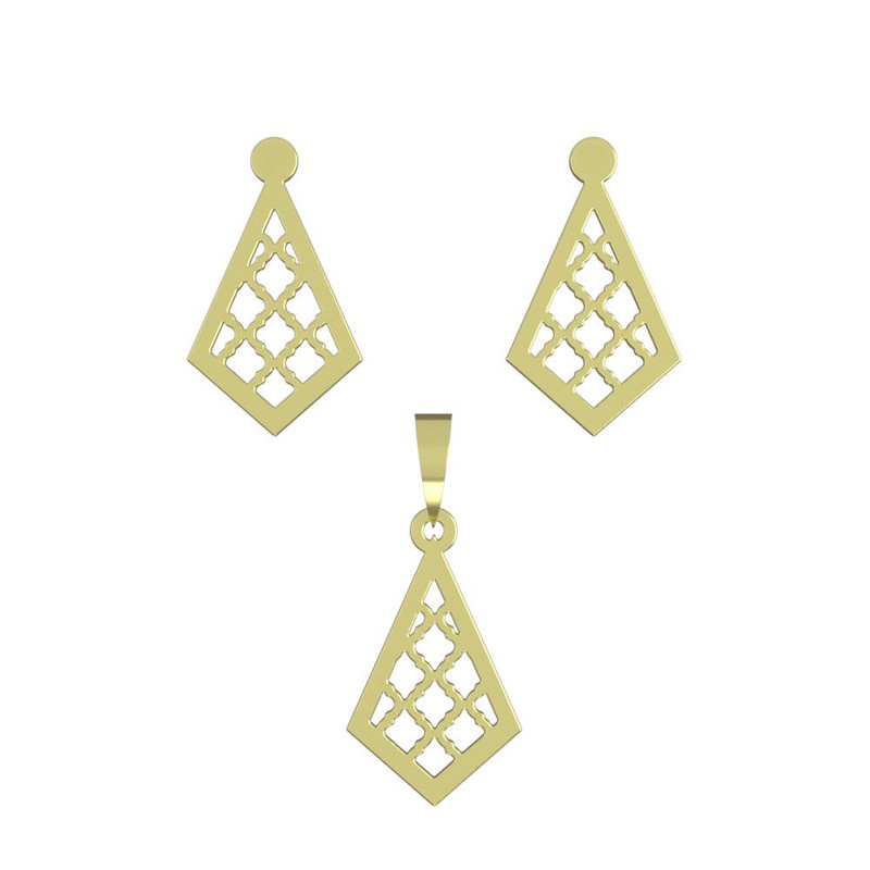 نیم ست طلا 18 عیار زنانه مدوپد مدل لوزی کد NA11337