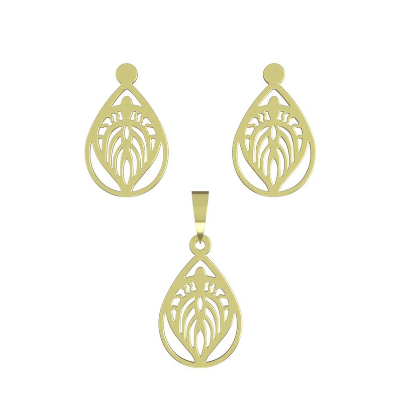 نیم ست طلا 18 عیار زنانه مدوپد مدل هندسی کد NA11343