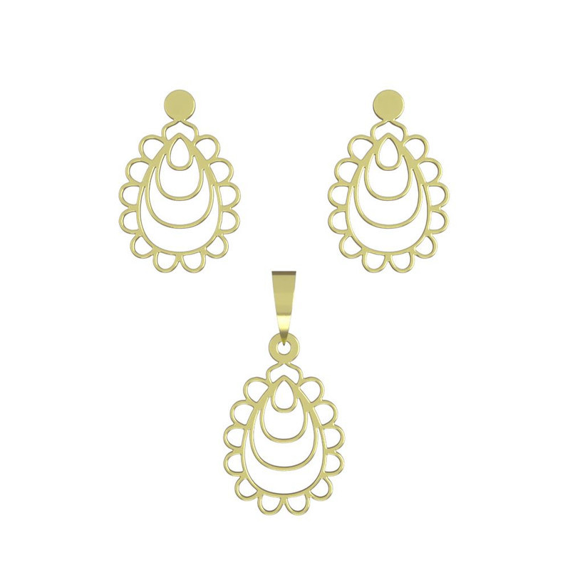 نیم ست طلا 18 عیار زنانه مدوپد مدل اسلیمی کد NA11344