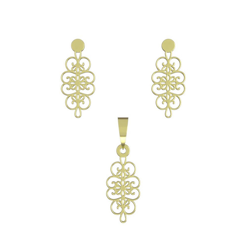 نیم ست طلا 18 عیار زنانه مدوپد مدل اسلیمی کد NA11347