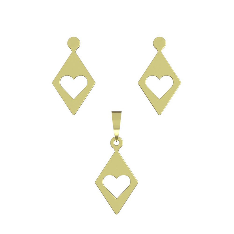 نیم ست طلا 18 عیار زنانه مدوپد مدل قلب کد NA11352