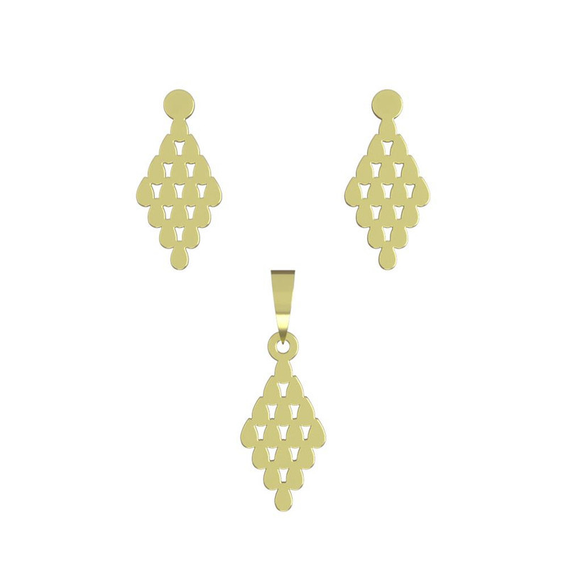 نیم ست طلا 18 عیار زنانه مدوپد مدل هندسی کد NA11375