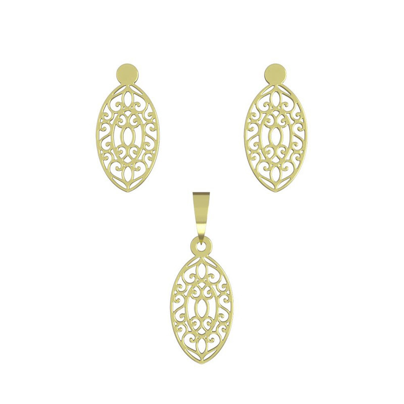 نیم ست طلا 18 عیار زنانه مدوپد مدل هندسی کد NA11376