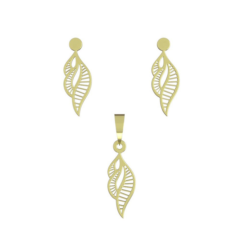 نیم ست طلا 18 عیار زنانه مدوپد مدل هندسی کد NA11383