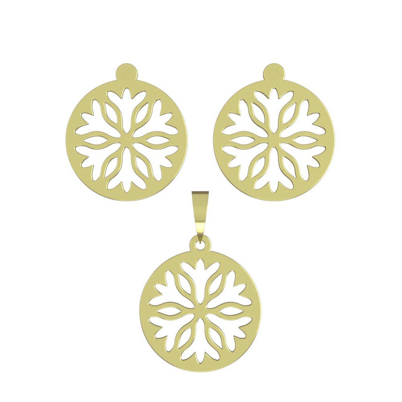 نیم ست طلا 18 عیار زنانه مدوپد مدل هندسی کد NA11385