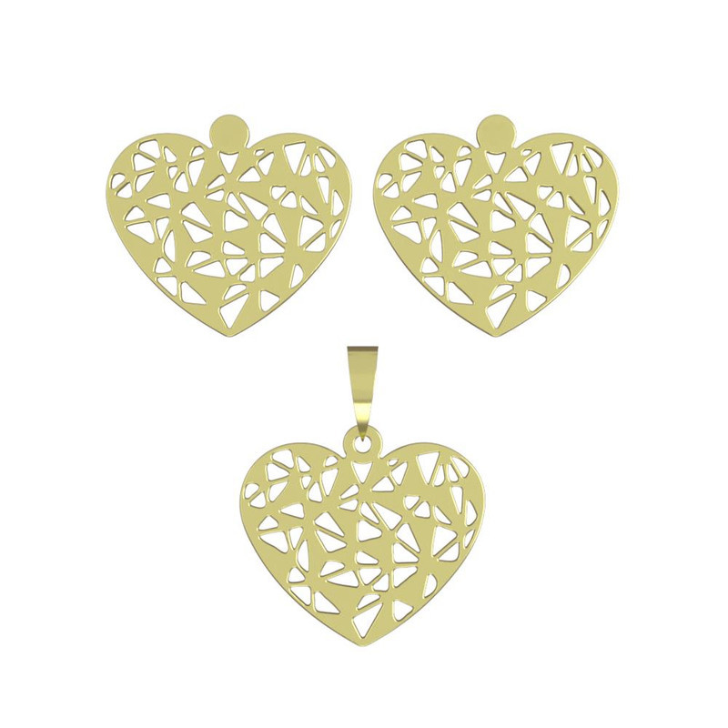 نیم ست طلا 18 عیار زنانه مدوپد مدل قلب کد NA11391