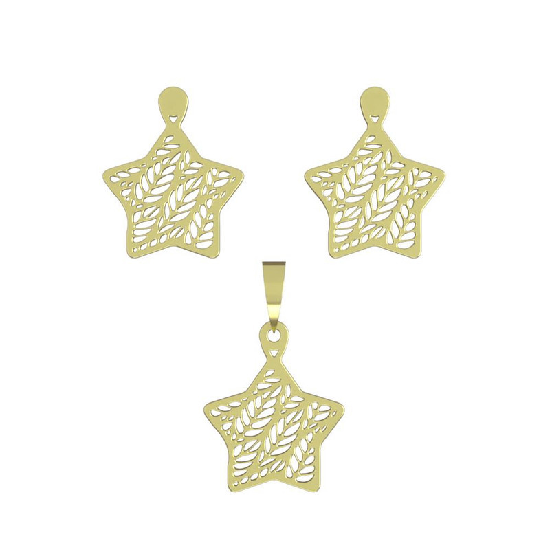 نیم ست طلا 18 عیار زنانه مدوپد مدل ستاره کد NA11406