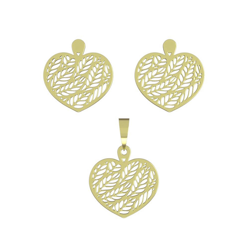 نیم ست طلا 18 عیار زنانه مدوپد مدل قلب کد NA11409