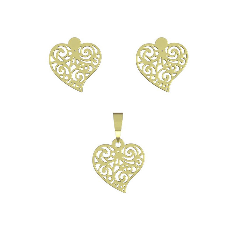 نیم ست طلا 18 عیار زنانه مدوپد مدل قلب کد NA11416