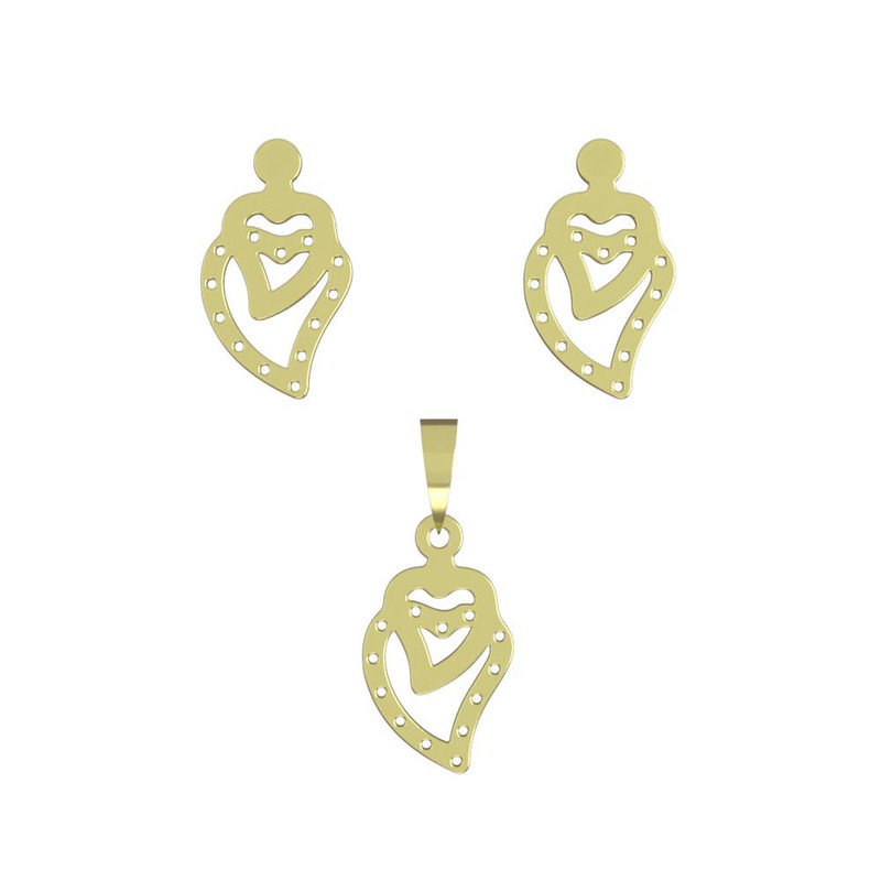 نیم ست طلا 18 عیار زنانه مدوپد مدل هندسی کد NA11431