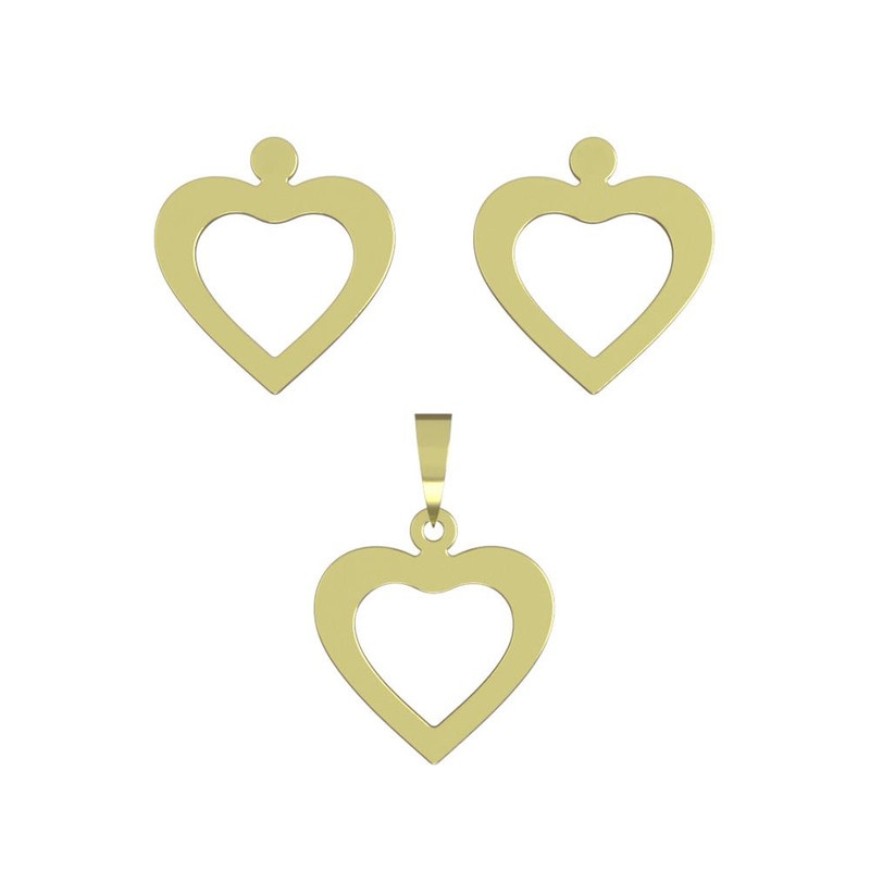 نیم ست طلا 18 عیار زنانه مدوپد مدل قلب کد NA11442