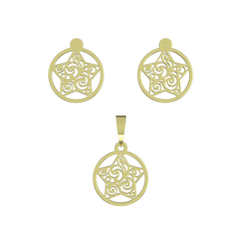 نیم ست طلا 18 عیار زنانه مدوپد مدل ستاره کد NA11465