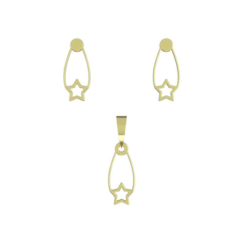 نیم ست طلا 18 عیار زنانه مدوپد مدل ستاره کد NA11480