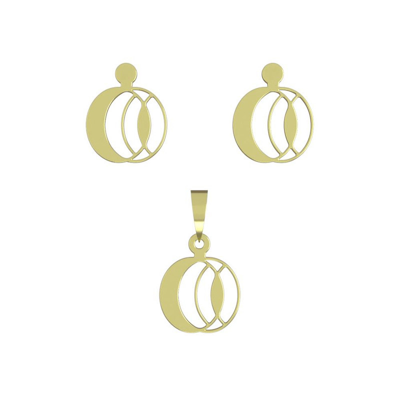 نیم ست طلا 18 عیار زنانه مدوپد مدل هندسی کد NA11482