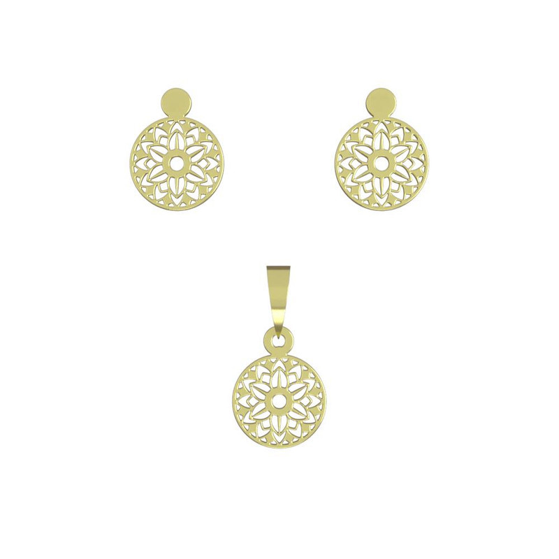 نیم ست طلا 18 عیار زنانه مدوپد مدل دایره کد NA11487