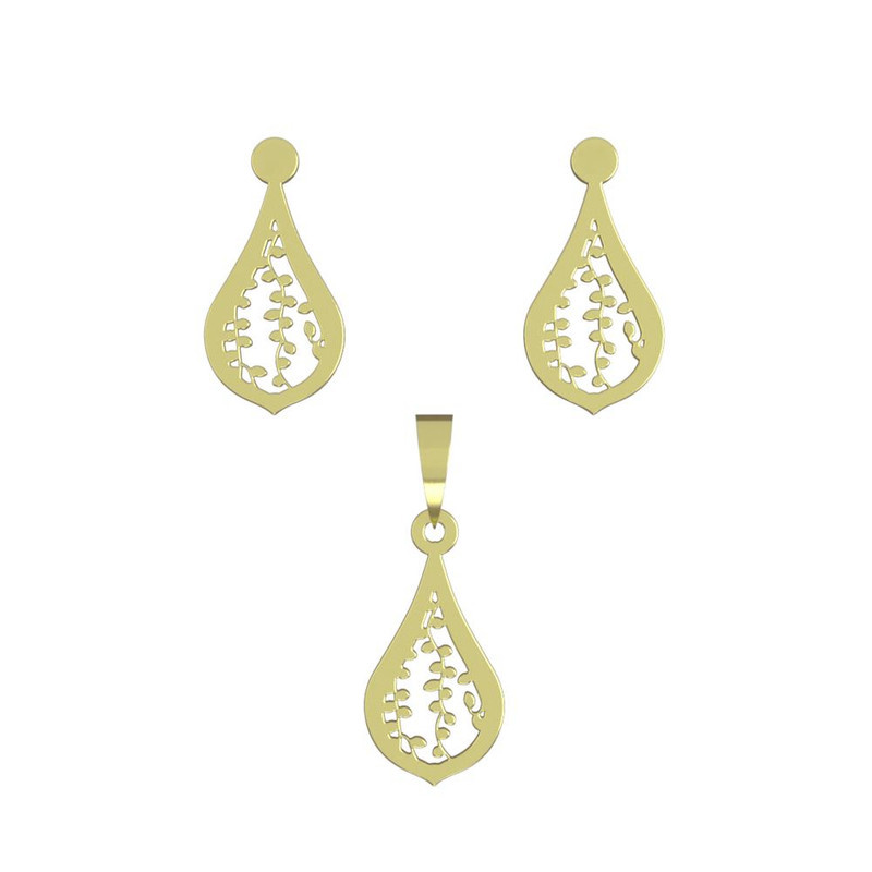 نیم ست طلا 18 عیار زنانه مدوپد مدل اشک کد NA11489